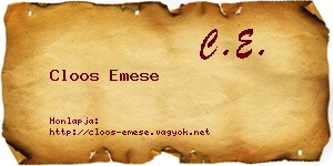 Cloos Emese névjegykártya